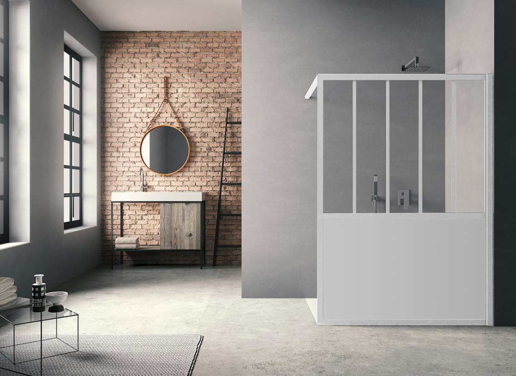 Paroi de douche fixe Loft Steel de la marque Atelier du Bain Jacuzzi®